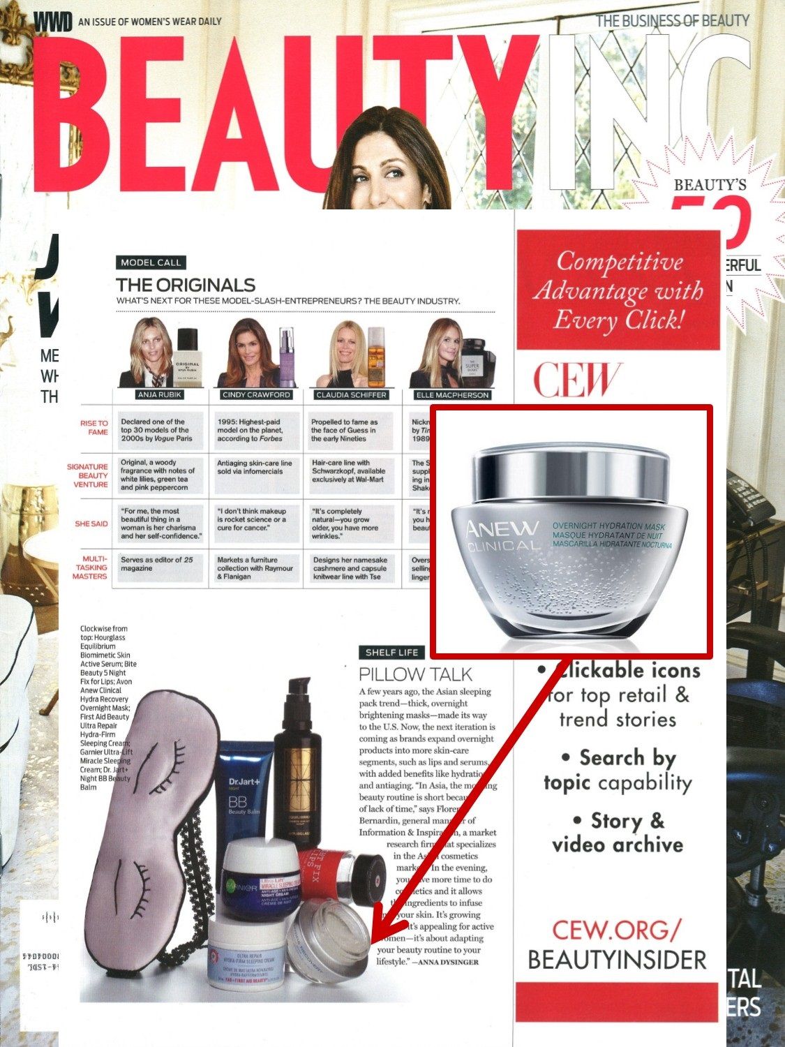 WWD featured our ANEW Clinical Overnight Hydration Mask in their latest issue! #ANEWyou