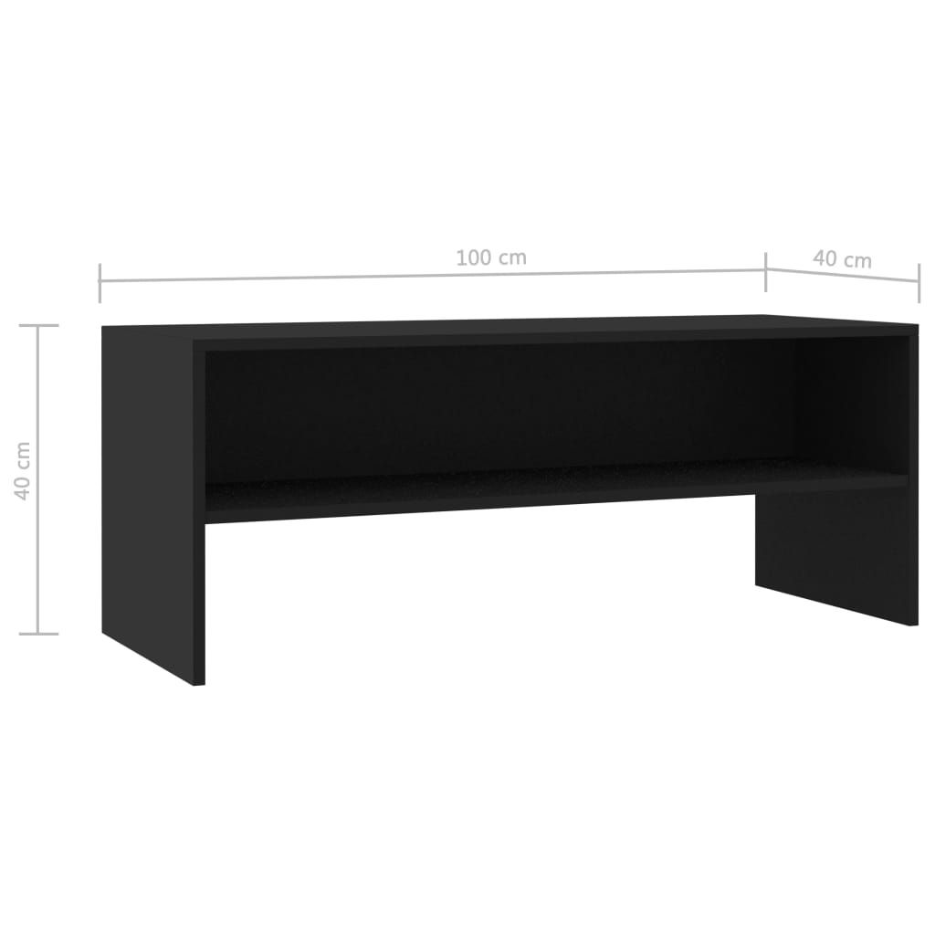 vidaXL TV Cabinet Black 100x40x40 cm Chipboard