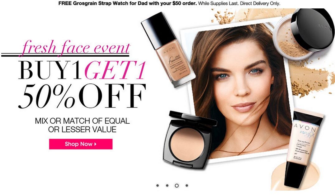 Avon Fresh Face Event – buy 1, get 1 50% off on select Avon…