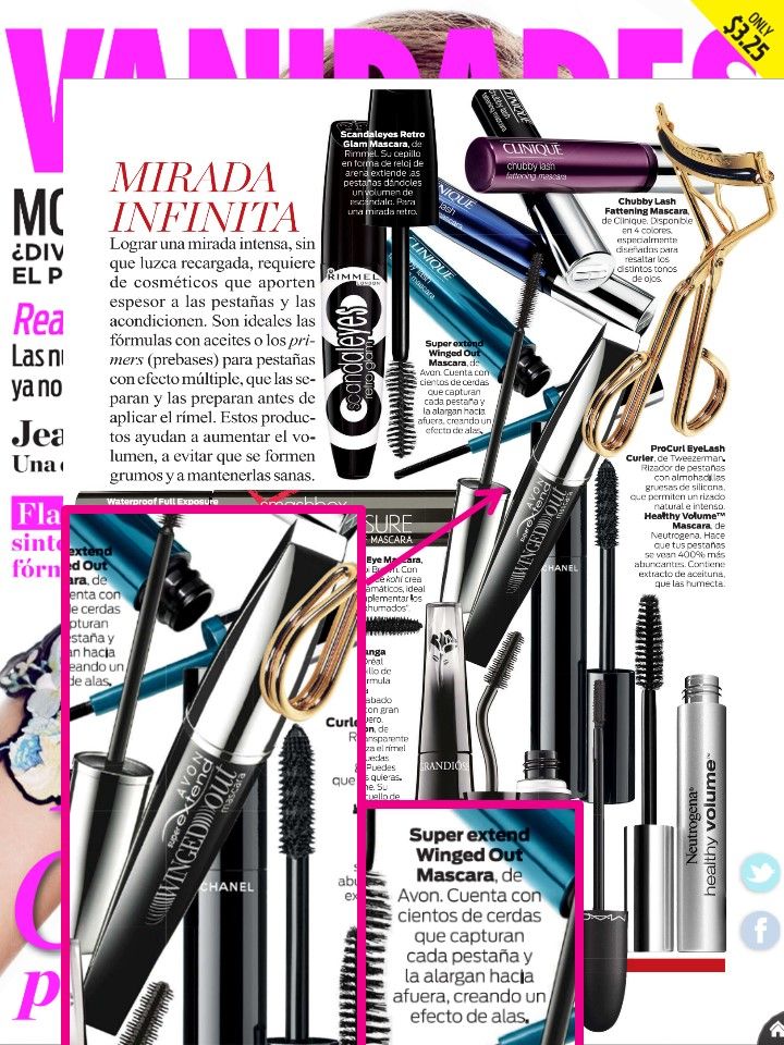 We love seeing our SuperExtend Winged Out Mascara featured in Vanidades as a mascara…